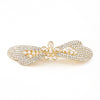 Women's White Crystal Hair Clip With Diamond Design And Electroplating Treatment