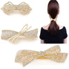 Women's White Crystal Hair Clip With Diamond Design And Electroplating Treatment