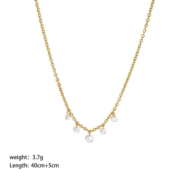 Women's Wholesale Stainless Steel Necklace With Geometric Pattern And Pvdp Furnace Real Gold Treatment