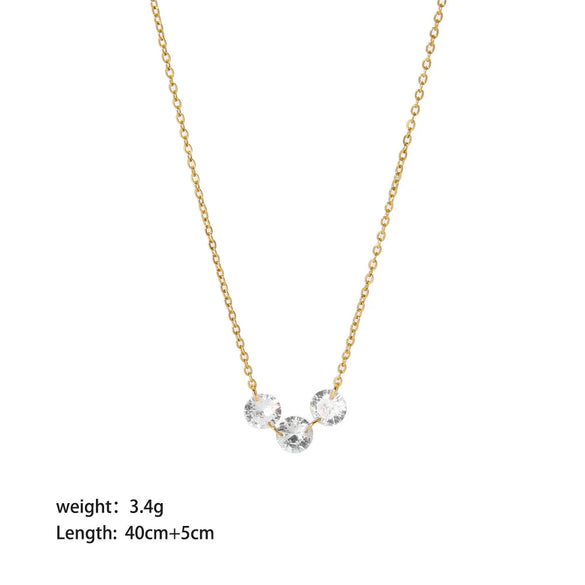 Women's Wholesale Stainless Steel Necklace With Geometric Pattern And Pvdp Furnace Real Gold Treatment