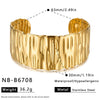 Women's Wide Geometric Stainless Steel Bracelet With Goldplated Finish Fashion Jewelry