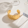 Women's Wide Geometric Stainless Steel Bracelet With Goldplated Finish Fashion Jewelry