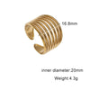 Women's Wide Gold Tone Stainless Steel Open Ring With Simple Geometric Round Design And Electroplated Finish