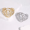 Women's Wide Hollow Geometric Stainless Steel Bracelet With Electroplated Gold Finish And Simple Luxury Style