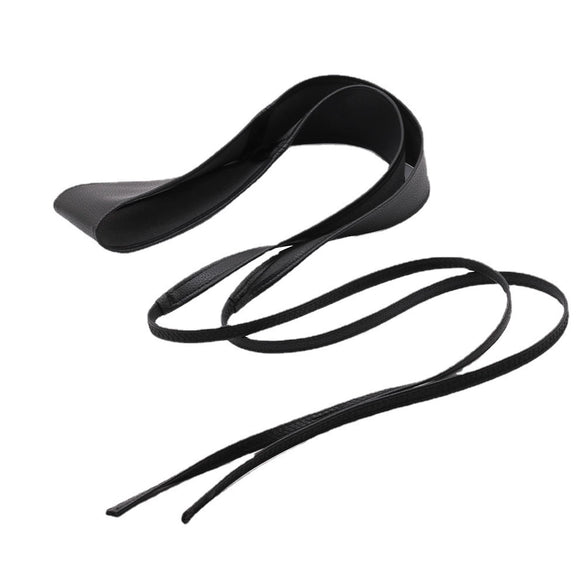 Women's Wide Imitation Leather Waist Belt With Double Ring Bow Design For Elegant Fashion Outfits