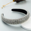 Women's Wide Sponge Headband With Diamond Embellishment Geometric Baroque Style Fashion Hair Band