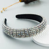 Women's Wide Sponge Headband With Diamond Embellishment Geometric Baroque Style Fashion Hair Band