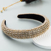 Women's Wide Sponge Headband With Diamond Embellishment Geometric Baroque Style Fashion Hair Band