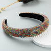 Women's Wide Sponge Headband With Diamond Embellishment Geometric Baroque Style Fashion Hair Band