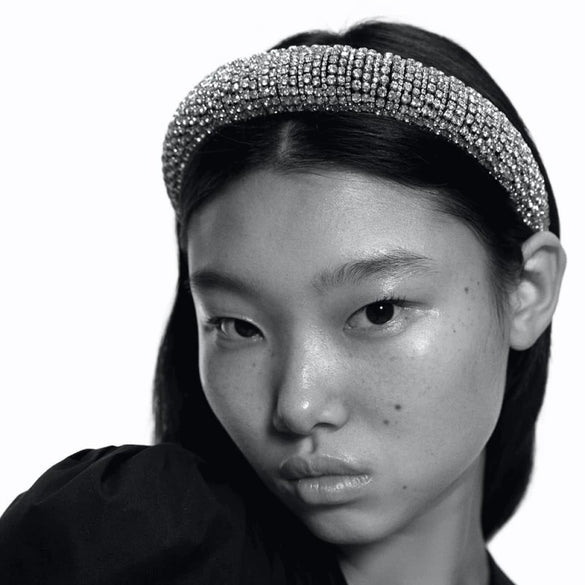 Women's Wide Sponge Headband With Diamond Embellishment Geometric Baroque Style Fashion Hair Band