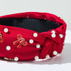 Women's Widebrimmed Hair Hoop Headband Fabric Knot Beaded Bowknot Alloy Glass Drill Set With Pearls Sweet Accessories