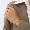 Women's Winter Gold Chain Zircon Diamond Bracelet Plated 18K Real Gold Titanium Steel