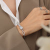 Women's Winter Gold Chain Zircon Diamond Bracelet Plated 18K Real Gold Titanium Steel