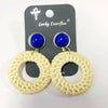 Women's Wood Geometric Large Circle Earrings With Electroplating