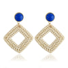 Women's Wood Geometric Large Circle Earrings With Electroplating