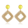 Women's Wood Geometric Large Circle Earrings With Electroplating