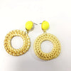Women's Wood Geometric Large Circle Earrings With Electroplating