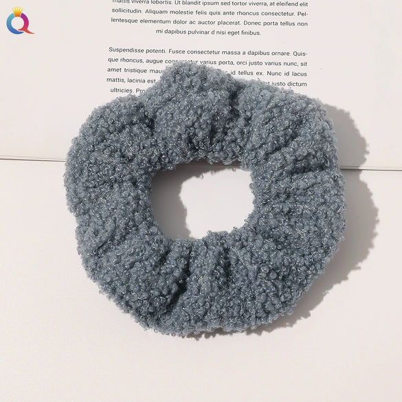 Women's Wool And Cloth Handmade Striped Large Intestine Hair Ring Hair Accessories