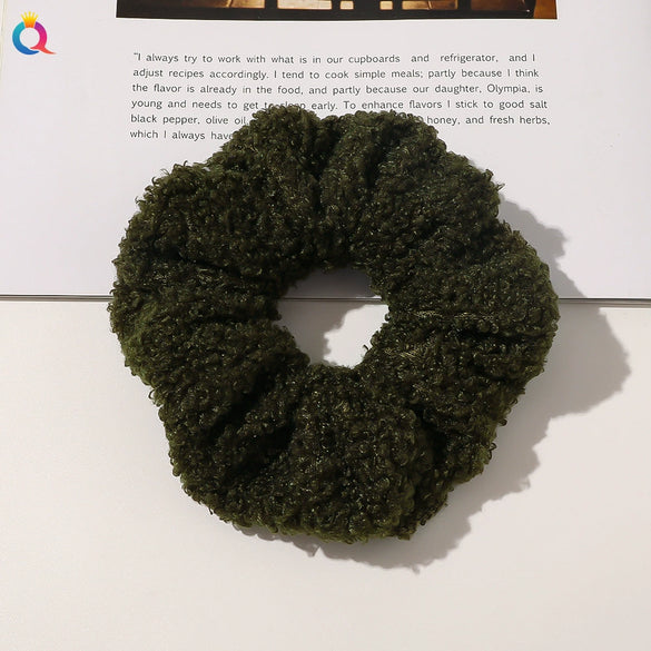 Women's Wool And Cloth Handmade Striped Large Intestine Hair Ring Hair Accessories