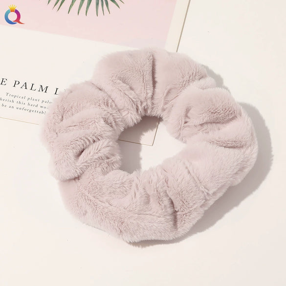 Women's Wool And Cloth Handmade Striped Large Intestine Hair Ring Hair Accessories