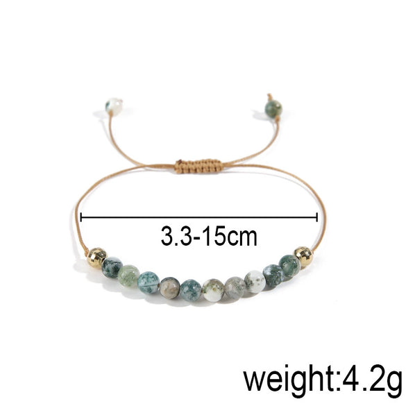 Women's Woven Stone Bracelet Geometric Style Braiding Hand Jewelry