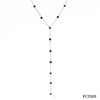 Women's Y Shaped Zircon Tassel Stainless Steel And Titanium Steel Necklace With Electroplating Treatment
