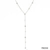 Women's Y Shaped Zircon Tassel Stainless Steel And Titanium Steel Necklace With Electroplating Treatment