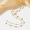 Women's Y Shaped Zircon Tassel Stainless Steel And Titanium Steel Necklace With Electroplating Treatment