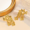 Women's Zinc Alloy Butterfly Statement Earrings With Electroplated Finish Bold Exaggerated Animal Design And Retro Fashion Style