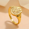 Women's Zinc Alloy Carved Flower Joint Ring With Geometric Design Simple Retro Fashion Statement Ring