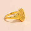 Women's Zinc Alloy Carved Flower Joint Ring With Geometric Design Simple Retro Fashion Statement Ring