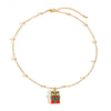 Women's Zinc Alloy Christmas Pendant Necklace With Snowflake Bell And Tree Motifs Dripping Oil Finish Simple Fashion Jewelry