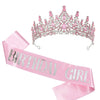 Women's Zinc Alloy Crystal Rhinestone Crown And Shoulder Strap Set With Electroplating