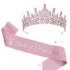 Women's Zinc Alloy Crystal Rhinestone Crown And Shoulder Strap Set With Electroplating