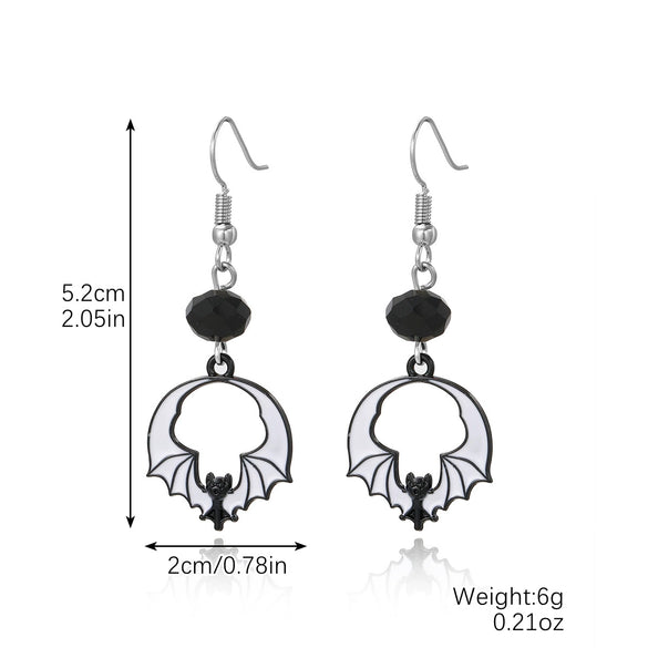 Women's Zinc Alloy Diamondencrusted Electroplated Skull Diablo Pumpkin Spider Geometric Heart Bow Drop Shape Halloween Earrings