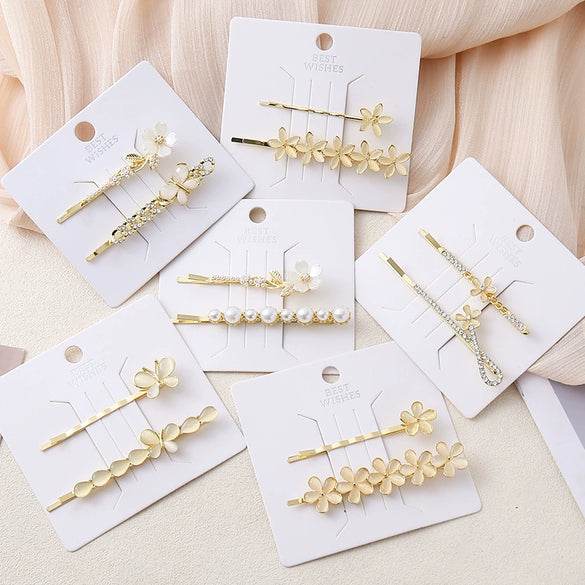 Women's Zinc Alloy Electroplated Casual Fashion Side Clip Hair Accessory With Sweet Girl Style And Plants Flowers Design