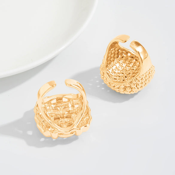 Women's Zinc Alloy Fashion Ring Set With Braided Spherical And Geometric Hollow Open Ring Designs Polished Plated Finish