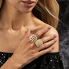 Women's Zinc Alloy Fashion Ring Set With Braided Spherical And Geometric Hollow Open Ring Designs Polished Plated Finish