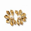 Women's Zinc Alloy Floral Leaf Earrings With Pearl Inlay And Stainless Steel Posts Niche Botanical Design Wholesale