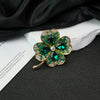Women's Zinc Alloy Fourleaf Clover Artistic Literary Style Electroplating Brooch