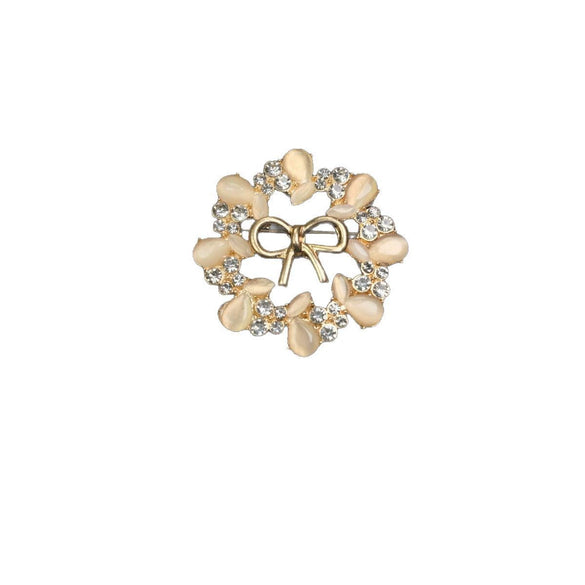 Women's Zinc Alloy Geometric Bow Diamondstudded Electroplated Fashion Collar Pin Brooch