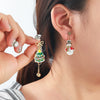 Women's Zinc Alloy Geometric Earrings With Christmas Tree Santa Claus Snowman Bell Elements Light Luxury Electroplated