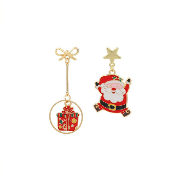 Women's Zinc Alloy Geometric Earrings With Christmas Tree Santa Claus Snowman Bell Elements Light Luxury Electroplated