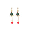 Women's Zinc Alloy Geometric Earrings With Christmas Tree Santa Claus Snowman Bell Elements Light Luxury Electroplated