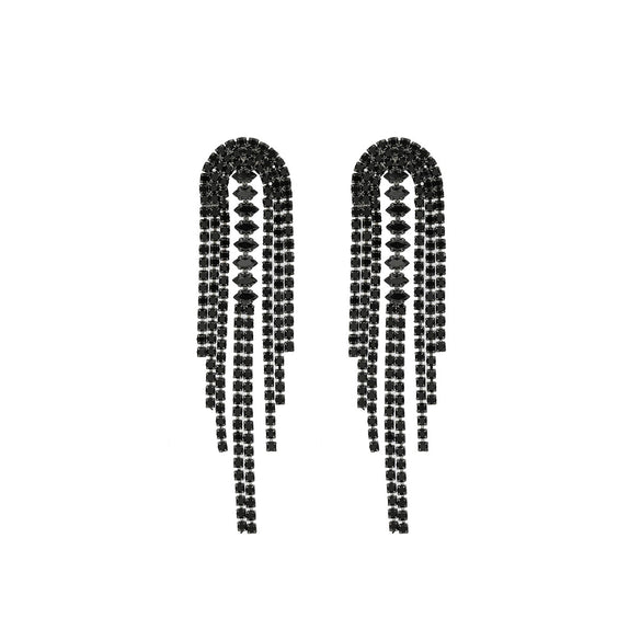 Women's Zinc Alloy Geometric Long Tassel Earrings Set With Diamonds