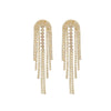 Women's Zinc Alloy Geometric Long Tassel Earrings Set With Diamonds