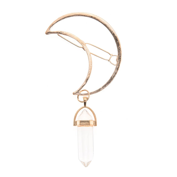 Women's Zinc Alloy Geometric Moon And Hexagonal Pendant Hairpin Retro Minimalist Hair Accessory