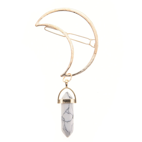 Women's Zinc Alloy Geometric Moon And Hexagonal Pendant Hairpin Retro Minimalist Hair Accessory