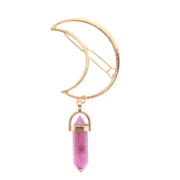 Women's Zinc Alloy Geometric Moon And Hexagonal Pendant Hairpin Retro Minimalist Hair Accessory