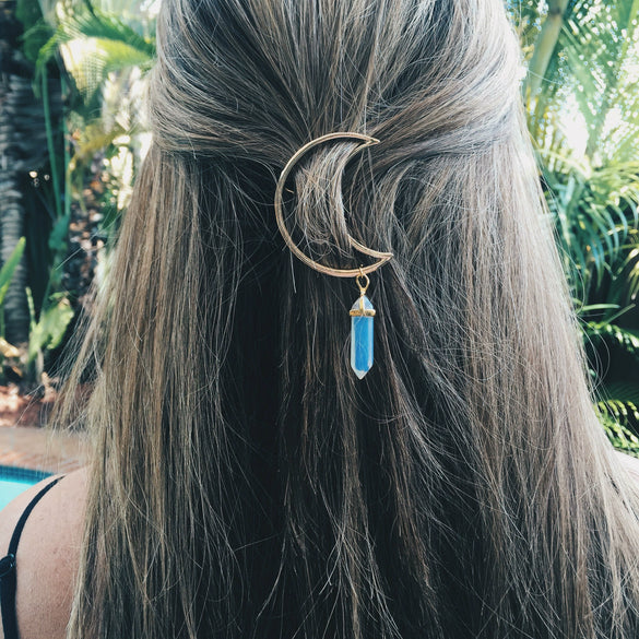 Women's Zinc Alloy Geometric Moon And Hexagonal Pendant Hairpin Retro Minimalist Hair Accessory